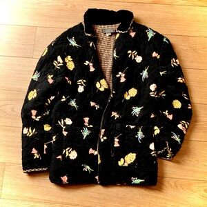 Women’s Vintage Carol Anderson Collection Quilted Black Floral Jacket size L